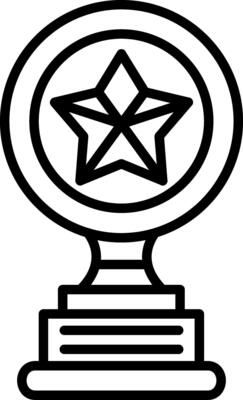 Trophy Star Line Icon