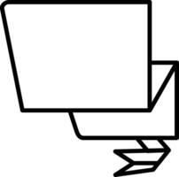 Folded Ribbon Line Icon vector
