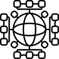 Global Network Line Icon vector