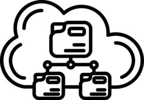 Cloud Data Line Icon vector