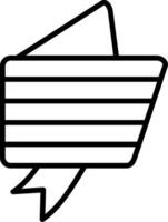 Folded Ribbon Line Icon vector