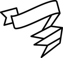 Folded Ribbon Line Icon vector