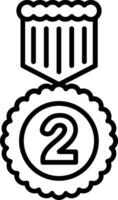 2nd Prize Line Icon vector