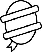 Circle Ribbon Line Icon vector