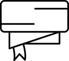 Folded Ribbon Line Icon vector