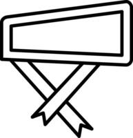 Folded Ribbon Line Icon vector