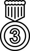 3rd Prize Line Icon vector