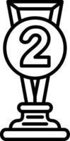2nd Prize Line Icon vector