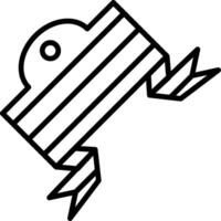 Folded Ribbon Line Icon vector