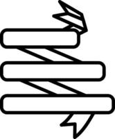 Folded Ribbon Line Icon vector