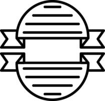 Ribbon Badge Line Icon vector