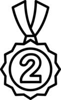 2nd Prize Line Icon vector