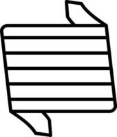 Folded Ribbon Line Icon vector