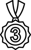 3rd Prize Line Icon vector