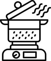 Cooker Line Icon vector
