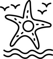 Starfish Line Icon vector