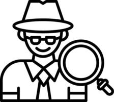Private Investigator Line Icon vector