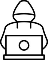Hacker Line Icon vector