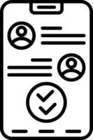 Double Check Line Icon vector