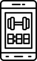 Mobile App Line Icon vector