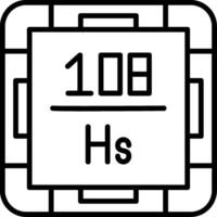 Hassium Line Icon vector