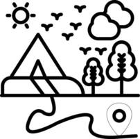 Route Line Icon vector