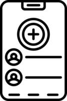 Add Friend Line Icon vector