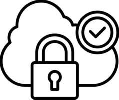 Data Protection Line Icon vector