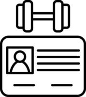 Gym Membership Card Line Icon vector