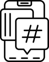 Hastag Line Icon vector