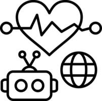 Deep Learning Line Icon vector