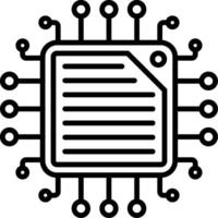 Chip Line Icon vector