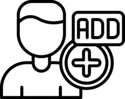 Add Friend Line Icon vector