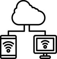 Cloud Connection Line Icon vector