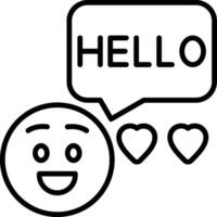 Hello Line Icon vector