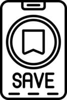 Save Line Icon vector