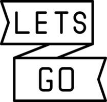 Lets Go Line Icon vector