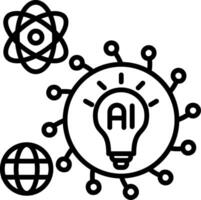 Mind Map Line Icon vector