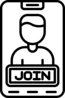 Join Line Icon vector
