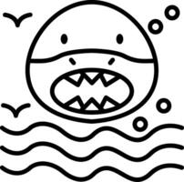 Shark Line Icon vector