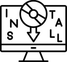 Install Line Icon vector