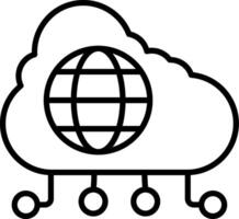 Cloud Network Line Icon vector