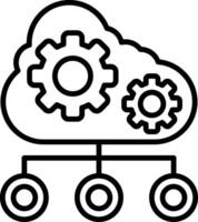 Cloud Settings Line Icon vector