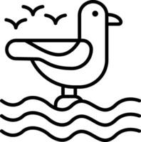 Seagull Line Icon vector