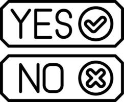 Yes Or No Line Icon vector