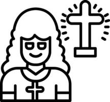 Nun Line Icon vector