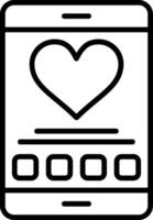 Dating App Line Icon vector
