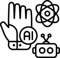 Robot Hand Line Icon vector