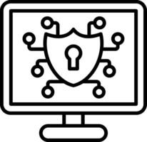Data Protection Line Icon vector