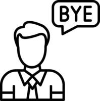 Goodbye Line Icon vector